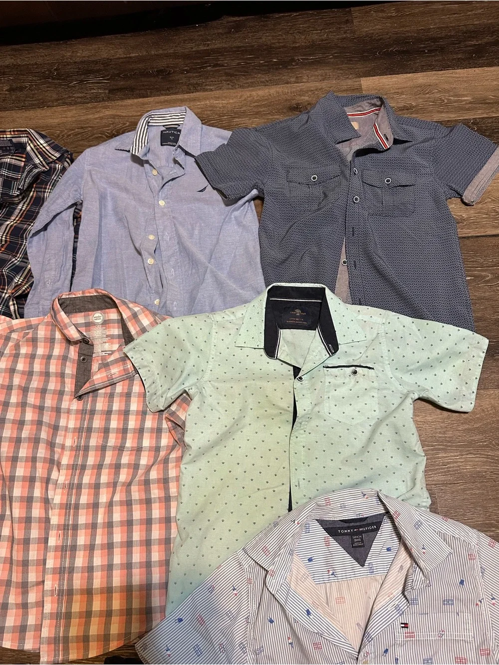 Mixed Men's Button-Down Shirts & Casual Shorts - Blue, Green, Black, Khaki